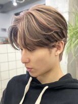 サンクマーケット 渋谷(cinq MARKET)&nbsp;渋谷メンズブリーチカラーチョコレートブラウンセンターパート