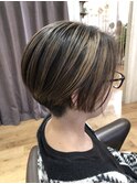 ショート×コントラストベージュ