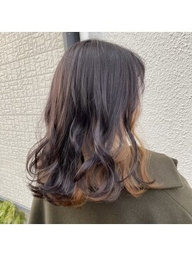 エルフ(elf) オレンジベージュ×インナーカラー