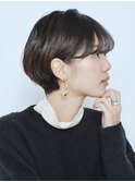 前髪あり大人マッシュショート/前下りショートボブ/30代40代50代