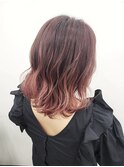ピンクブラウンカラー外国人風バレイヤージュハイトーンカラー