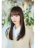 髪質改善トリートメントで叶う美髪ストレート　艶髪　前髪　