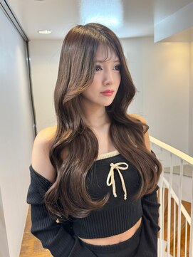 ヘアカロン 熊本本店(Hair CALON) 韓国風顔周りレイヤーカット髪質改善カラー