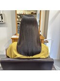美髪矯正×ミディアム×黒髪×シルキーストレート【十日市】