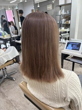 アジールヘア 所沢プロペ通り店(agir hair) ミルクティーベージュ小顔ワンレンケアブリーチ所沢韓国練馬
