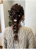 編み下ろしヘアアレンジ