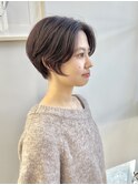 20代30代大人可愛い★小顔丸みショートカット暖色カラー