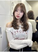 ミニウルフレイヤーカット顔周り前髪韓国ミディアムロング/池袋