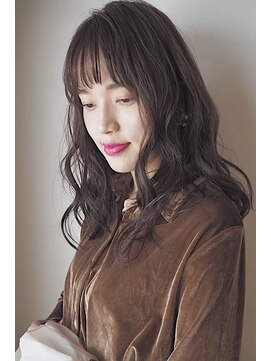 レセ 南柏店(Laissez) ゆるウェーブ/シースルーバング/上品ミディアム/大人ブラウン