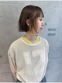 ブリーチなしカラー/ボブ/くすみベージュ/オリーブベージュ