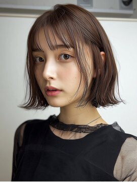 ホーム(HOME) ショートボブ/ストレートボブ/前下がりボブ髪質改善20代30代40代