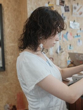 ジュール(JOULE'S) ミディアム/レイヤーカット/黒髪パーマ/名古屋伏見/カットパーマ