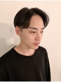 センターパートナチュラルツーブロック