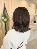 20代30代大人可愛いココアブラウン外ハネひし形