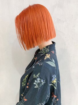 アルバム 渋谷パルコ(ALBUM) キャロットオレンジ_チェリーブラウンフェミニンロング_ba332562