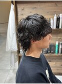 波巻きパーマでつくる波巻きウルフ