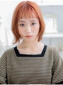 フレンチカジュアルオン眉前下がりボブパーマa上尾10代20代30代