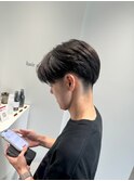 <オバマ>メンズ爽やかセンターパートのビジネスツーブロック