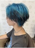 【オシャレ裾カラー】ブラック＿サファイア＿エンドカラー☆