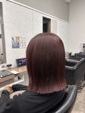 シェル 立川(shell) 切りっぱなしボブ/ピンクブラウンカラー