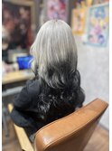 大人っぽい派手髪！シルバー×ブラック