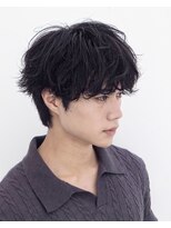 ゼンコー アオヤマ(ZENKO Aoyama) メンズシースルーシャドウパーマ刈り上げマッシュ韓国