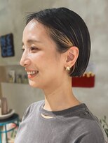 ハウ 心斎橋(how)&nbsp;ハイライト前下がりボブミルクティーベージュ夏カラー