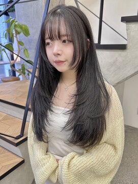 ミリ(mm) レイヤーカット オリーブベージュ カラー 韓国 髪質改善 仙台