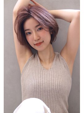 ロゼ 石橋(Rose) 【ROSE】ピンクベージュ＿韓国マッシュ＿ミニボブ