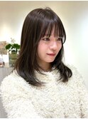 韓国顔周り/ワンホンレイヤー/ダークブラウン/髪質改善//銀座