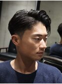MEN'S/かき上げサイドパート×テーパーフェード/ビジネスヘア