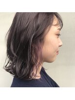 ヘアー アイス ルーチェ(HAIR ICI LUCE) 外ハネ ボブ インナーカラー パープルカラー ピンクカラー