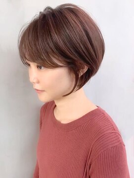 アイティー バイ アルバム 中野店(IT by ALBUM) 前下がりショートボブ_オリーブカラーハイライトカラー_ba307532