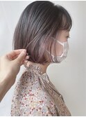 【morio 原宿】ミニボブ ナチュラルハイライトラベンダー