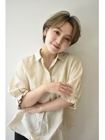 キープへアデザイン(keep hair design)&nbsp;ハンサムショート/前下がりショート/明るい白髪染め【三橋】