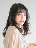 三軒茶屋_黒髪_ナチュラル_コテ巻き_パーマ_セミロング_小顔