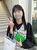 カフ(CAF)&nbsp;CAF松本【ブルーブラック×ワイドバングストレートヘア】