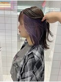 ダークアッシュ/ミディアムレイヤーカット［髪質改善/縮毛矯正］