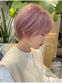 ショートボブくびれショートヘア切りっぱなし長めボブ20代韓国