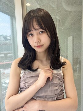 ニューヨークニューヨーク 三宮駅前店(NYNY) 艶髪ミディアム顔まわりレイヤーパープルブラック