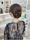 結婚式 二次会 お呼ばれ ゆるふわアップスタイル×パールピン