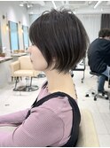 前髪あり耳掛け丸みくびれ大人ショートボブ20代30代40代50代＊