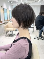 前髪あり耳掛け丸みくびれ大人ショートボブ20代30代40代50代＊