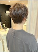 福山人気20代30代40代骨格補正小顔ショートヘア大人ベージュ
