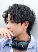 センターパート波巻きパーマスパイラルパーマツイストスパイラル