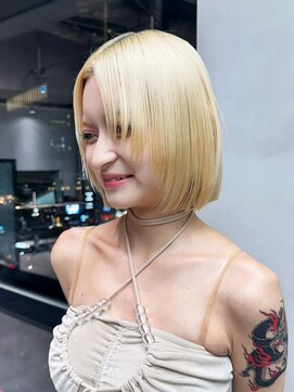 アルバム 銀座(ALBUM GINZA) 似合わせカットホワイトブロンド姫カットレイヤー_ba540481