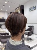 20代30代40代小顔ボブ丸みショートハンサムショート