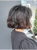 ボブパーマ/黒髪パーマ/黒髪ボブ