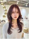 レイヤーカット/韓国風/外国人風/顔周り/透明感カラー
