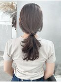 ラフニュアンスハイライト×ポニーテール◎